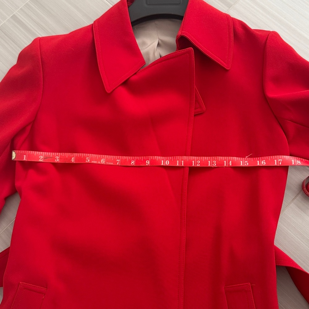 Theory Vibrant Red Trench Coat Small - Picture 4 of 6